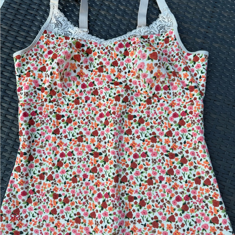 Ruby Ribbon Floral Camisole with Lace Trim